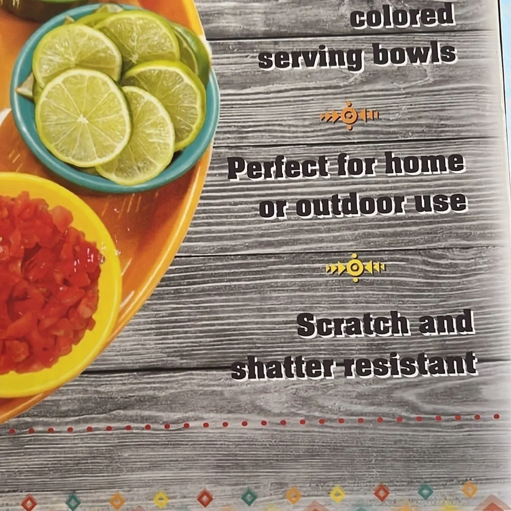 Parini 10 piece melamine condiment serving set NWT